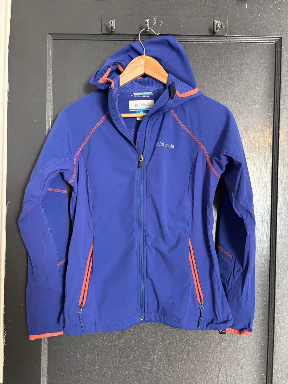 Columbia purple Hooded Ski Jacket with Orange Trim